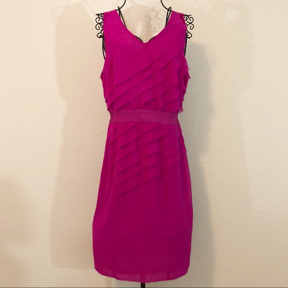 Banana Republic Fuchsia Tiered Ruffle Dress